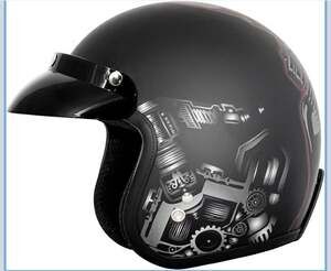 VCAN V85C 3/4 Open Face Motorcycle Helmet DOT Approved